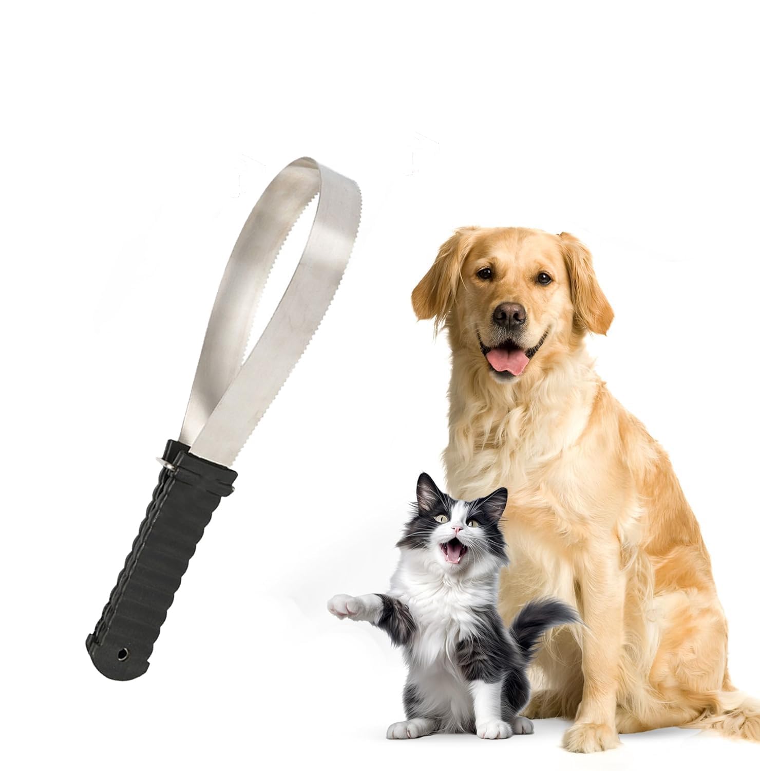 Dual-Sided Shedding Blade,Professional Stainless Steel Safety Horse Fur Scraper-Suitable for Pets Such As Horses, Cats and Dogs