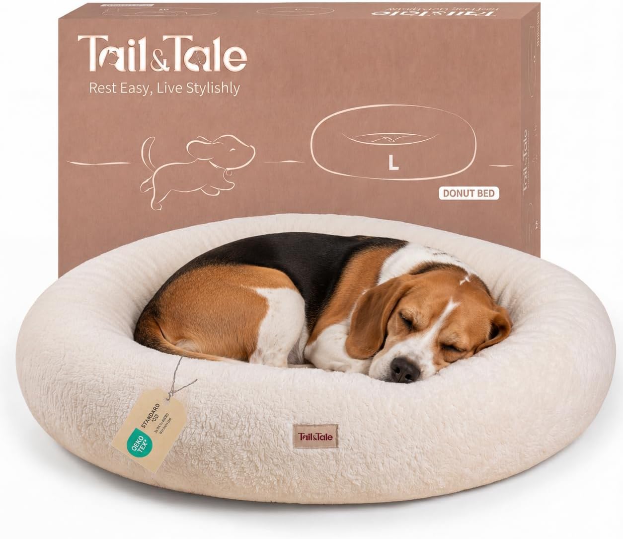 Cooling Orthopedic Dog Bed for Large Dogs, Memory Foam Donut Bed, Washable