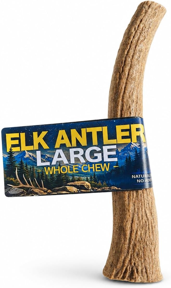 Elk Antlers for Dogs – Large Whole, Naturally Tough, Durable Dog Chew