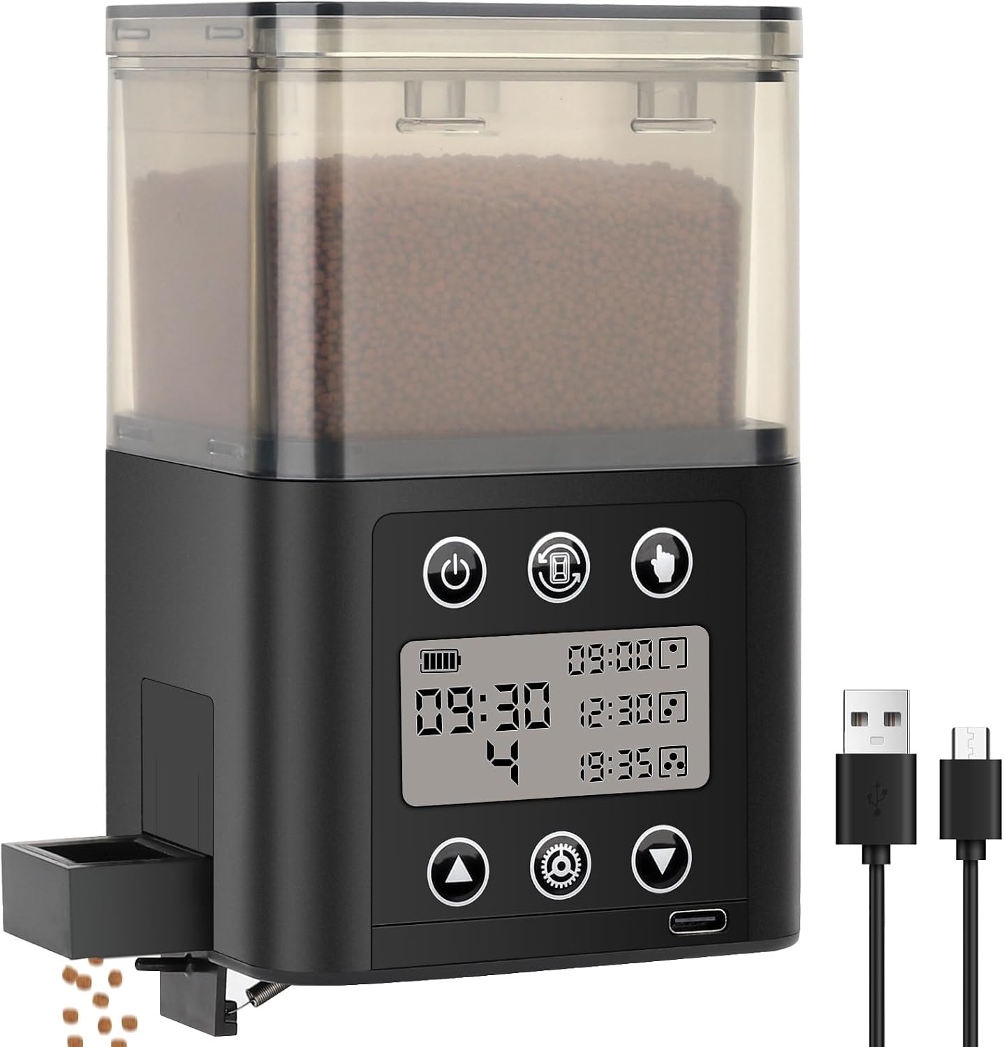 fishkeeper USB Automatic Fish Feeder for Aquarium, 320ML for 3~6 Months