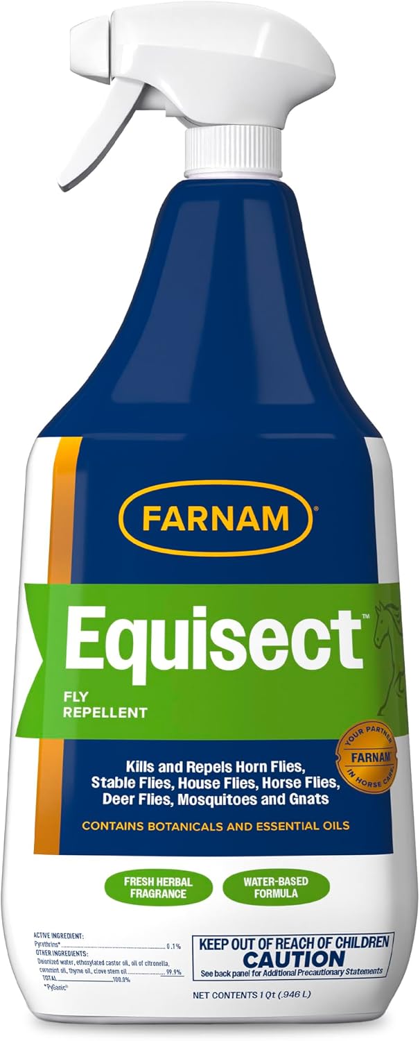 Farnam Equisect Water-Based Botanical Fly Repellent for Horses, 32 oz