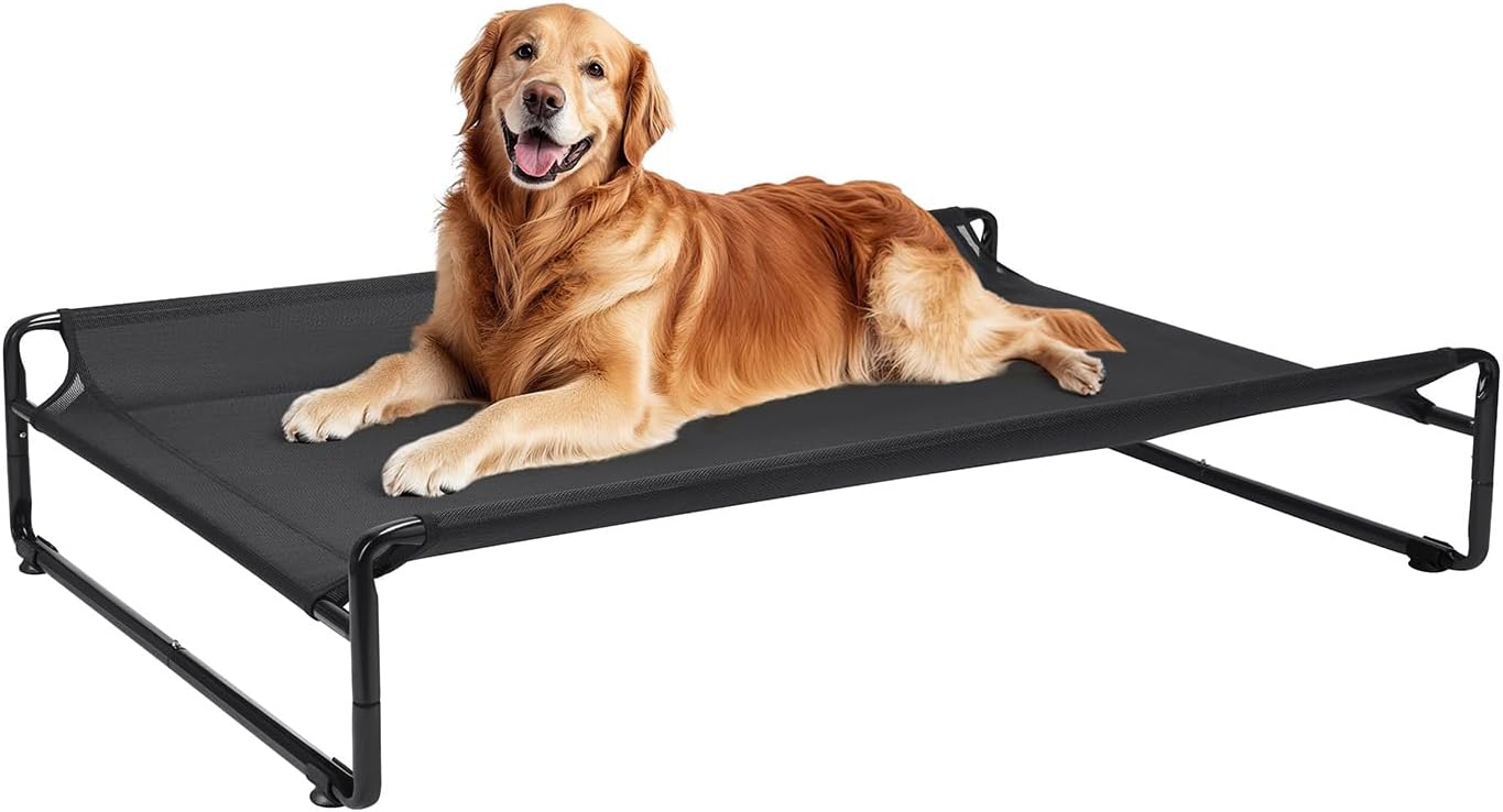 Veehoo Outdoor Elevated Dog Bed, Cooling Raised Dog Beds for Large Dogs