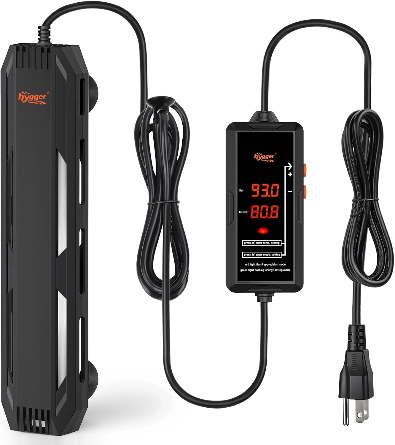 hygger 300W Aquarium Submersible Heater with Controller for 40–70 Gal Tank