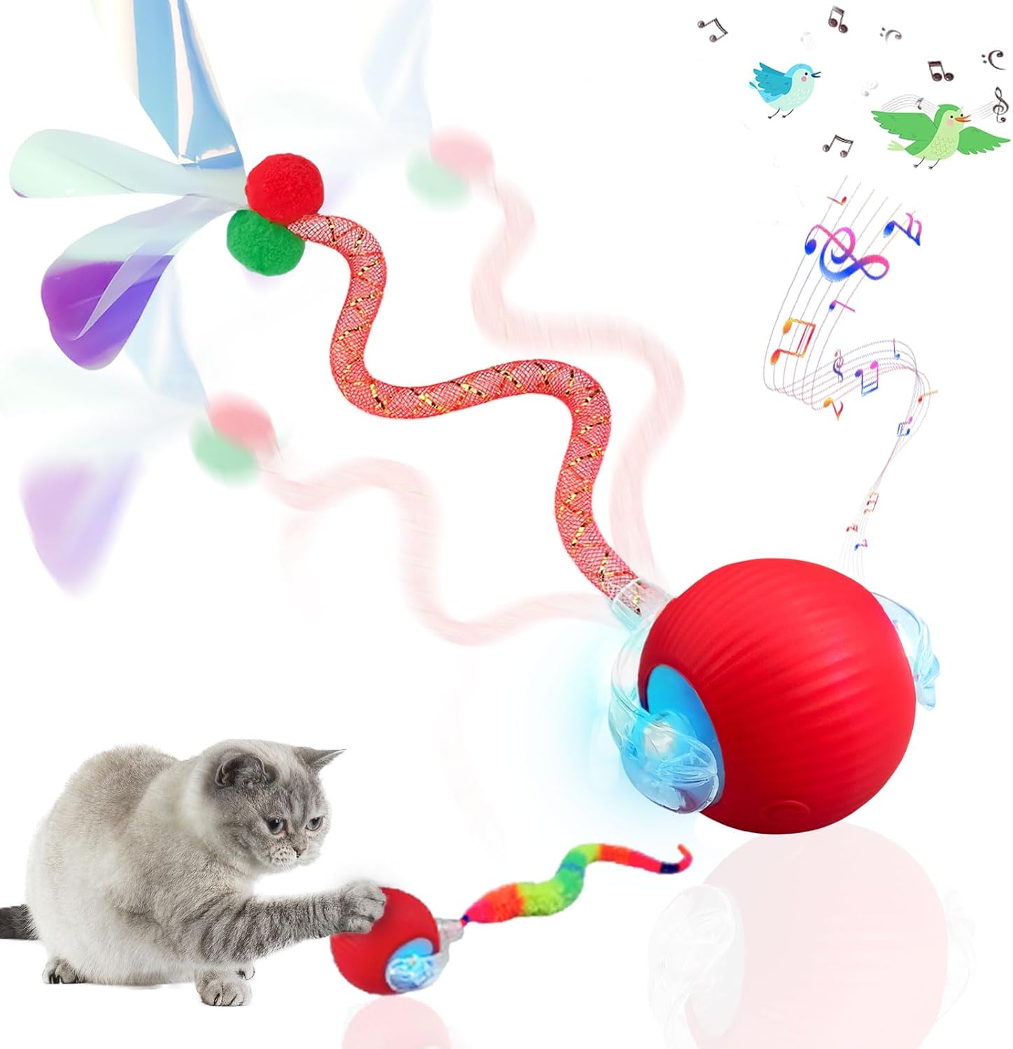 Interactive Cat Toy Ball, Smart Moving Pet Toy for Cats & Dogs