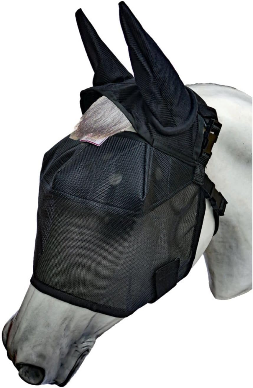 EquiVizor 95% UV Eye Protection (Full) Horse Fly Mask with Ears. Designed to Stay On Your Horse, Off the Ground