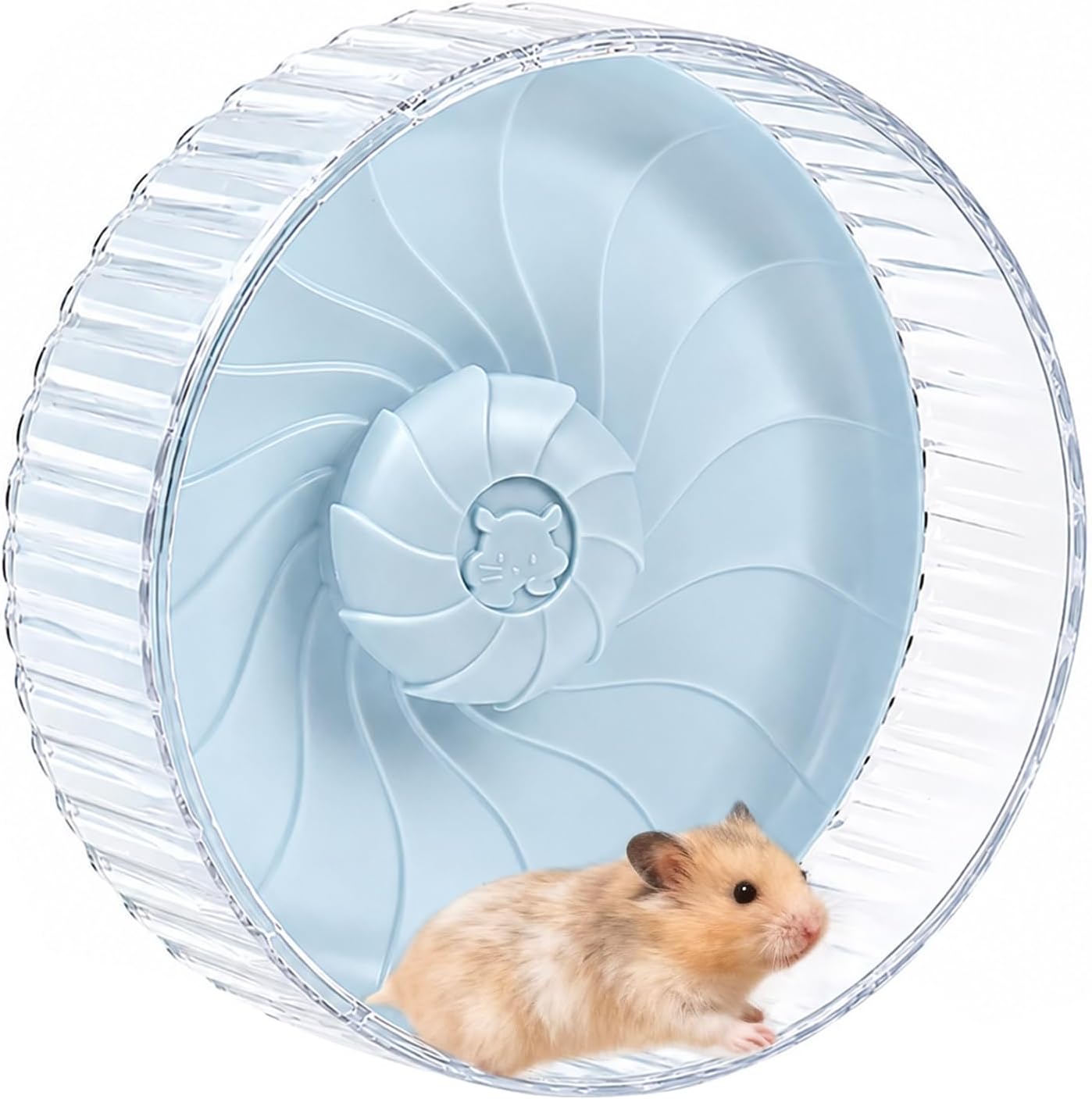 8 inch Silent Hamster Wheel, Stand-Free Cage Spinner, Blue