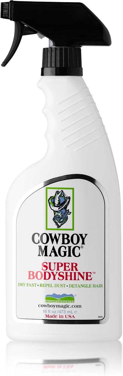 Cowboy Magic Super Bodyshine Fast Dry Repel DUST DETANGLE Hair 16 Ounce