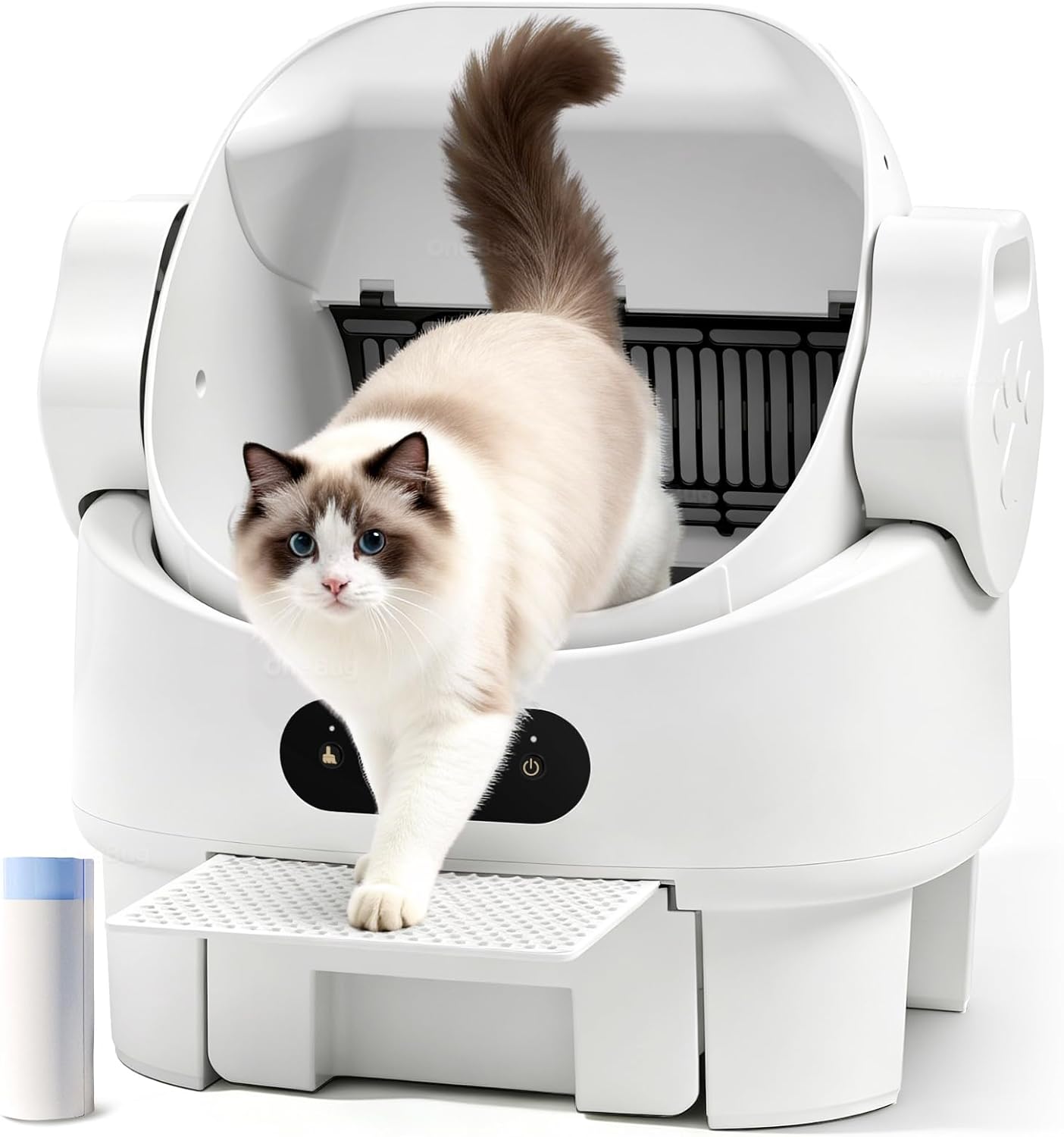 Self Cleaning Automatic Open Top Multiple Cat Litter Box, White