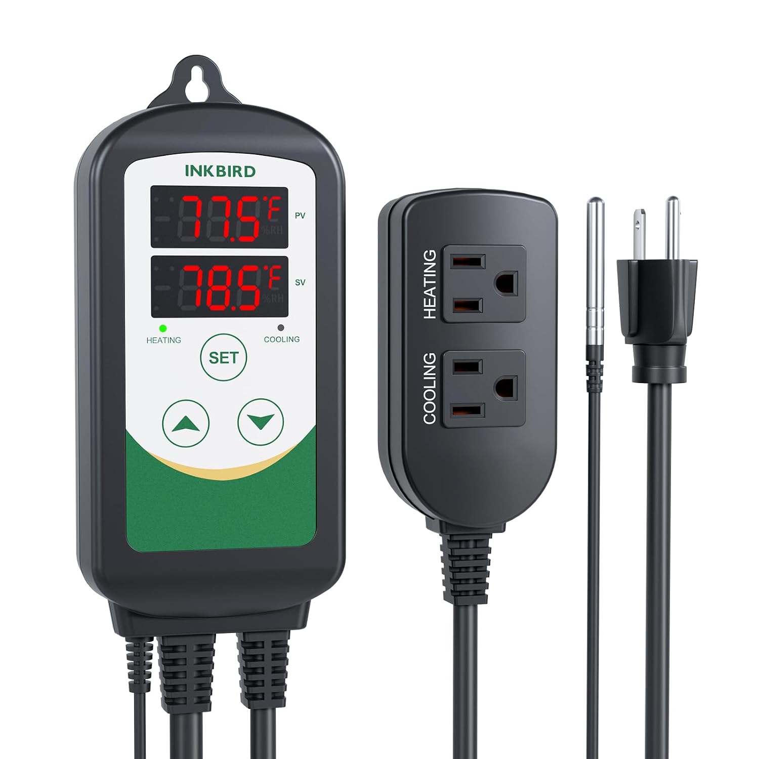 Inkbird 2025 Updated Temperature Controller, Reptile Thermostat ITC-308 Digital Heating and Cooling Temp Controller for Attic Fan, Carboy, Freezer, Grow Tent, Max 1100 W (110 V)