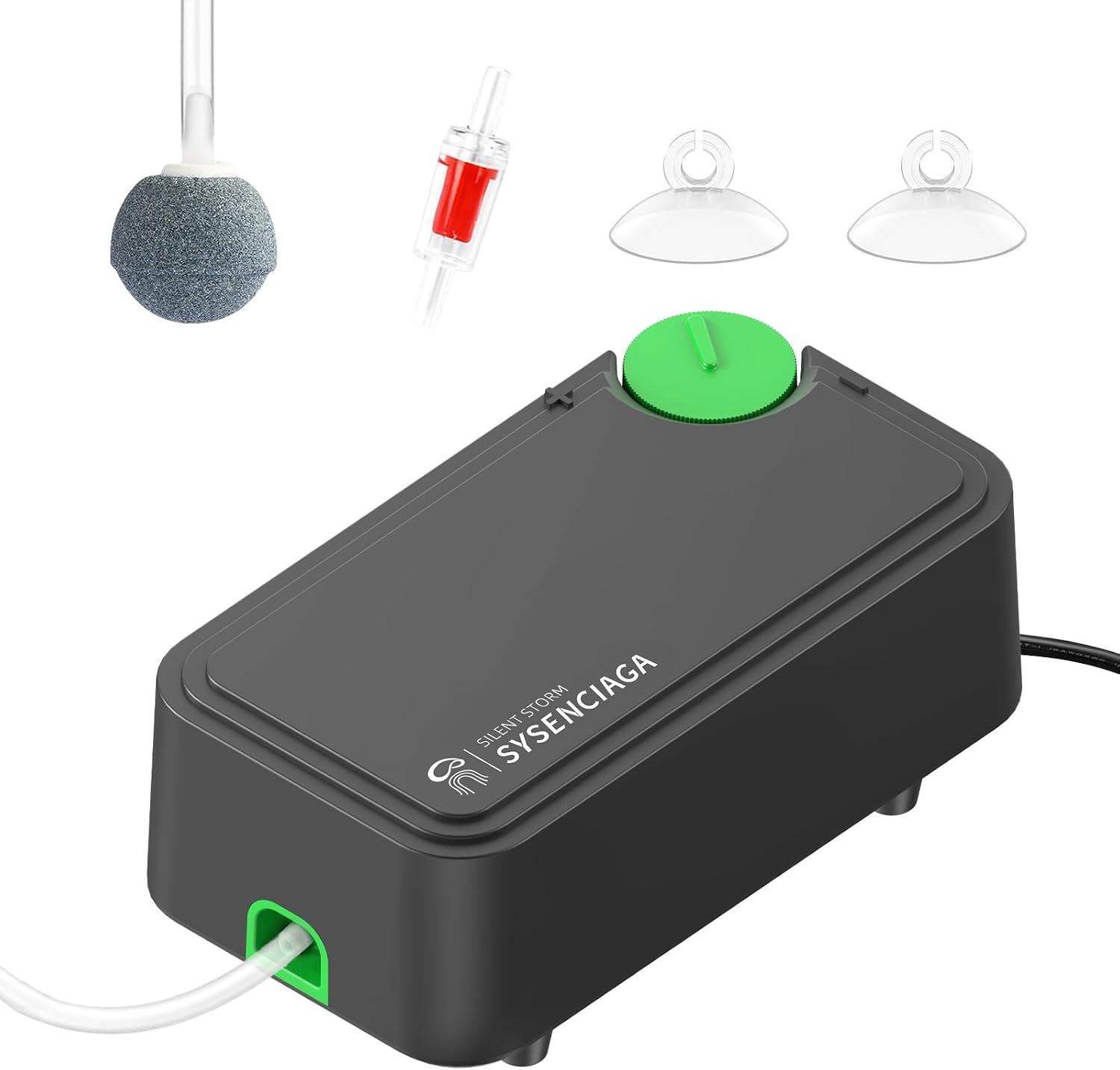 5W Aquarium Air Pump, Ultra Quiet Dual Outlet Adjustable Oxygen Pump for up to 300 Gallon Fish Tanks, Small Tanks, Hydroponics & Household Use