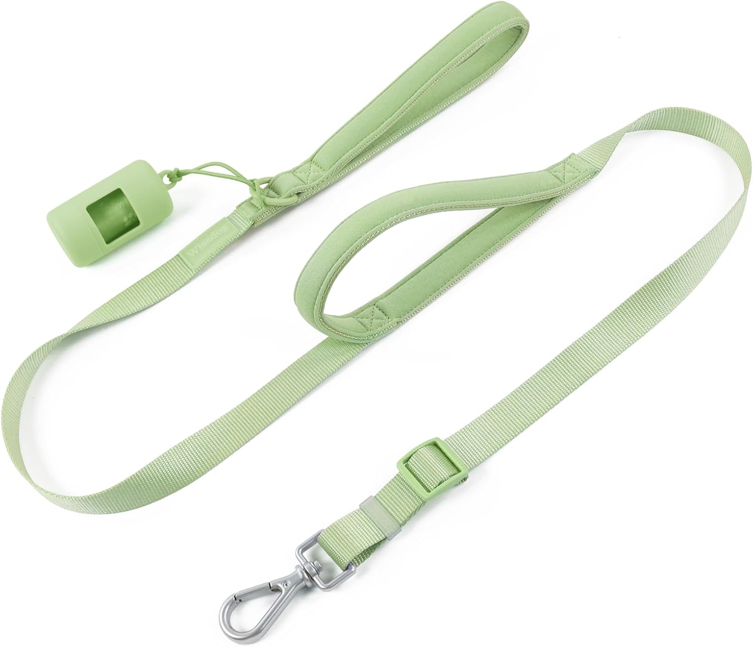 Wisedog Two Handles Dog Leash, Sage Green, L|5.2 ft-6 ft