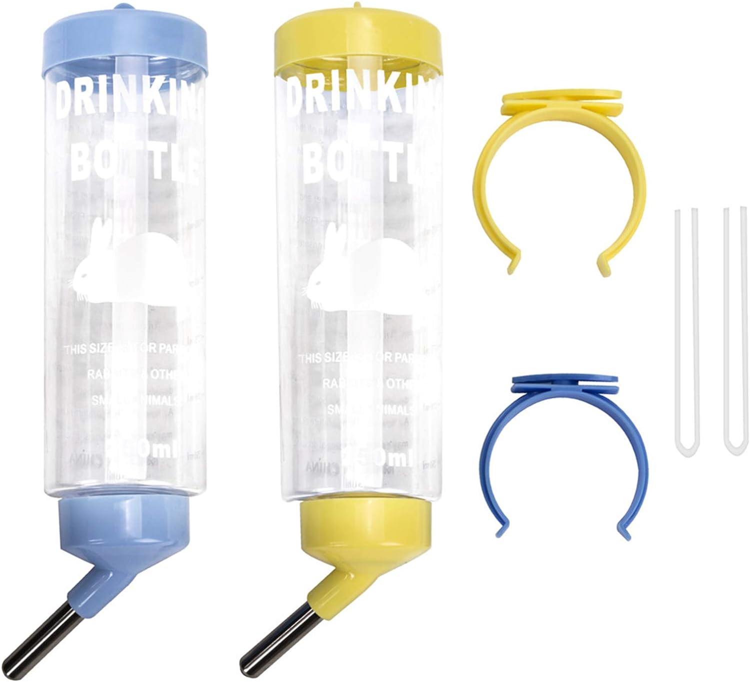 Depets 2PCS 8.45 oz No Drip Small Animal Water Bottle, Cage Water Bottles