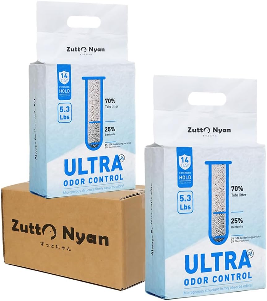 Zutto Nyan 4 in 1 Mix Tofu Cat Litter – Ultra Odor Control, 10.6bs