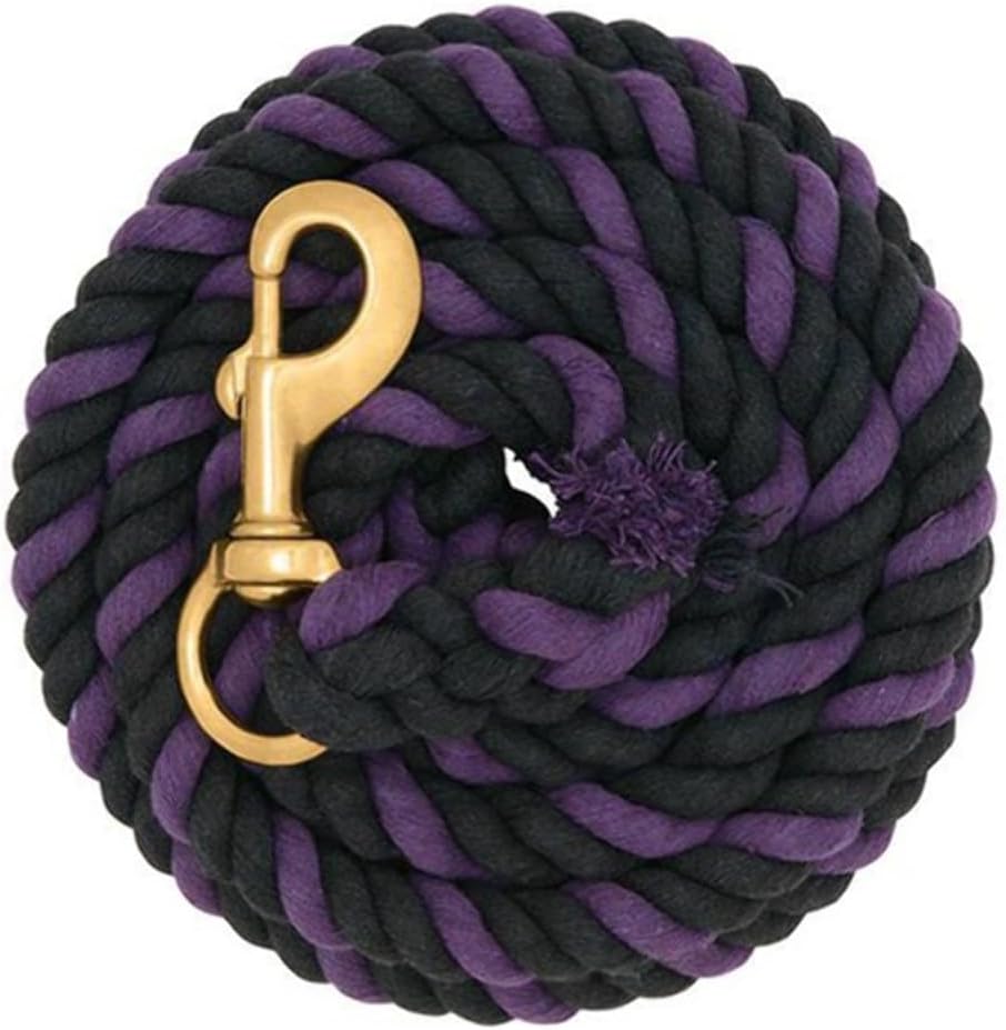 Weaver Equine Cotton Lead Rope with Brass Plated 225 Snap, 5/8″ x 10′