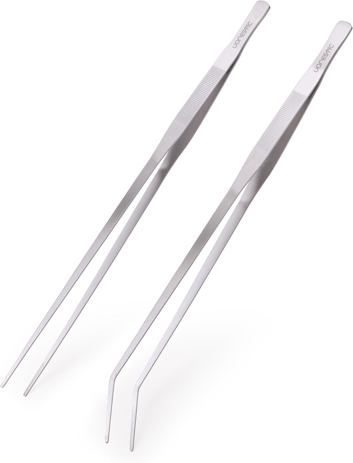 VORESTIC Straight and Curved Aquarium Tweezers Set 18 Inch, Stainless Steel Long Tweezers for Fish Tank Planting, Aquascaping, Reptile Feeding Tongs, Terrarium Tool and Aquarium Tongs