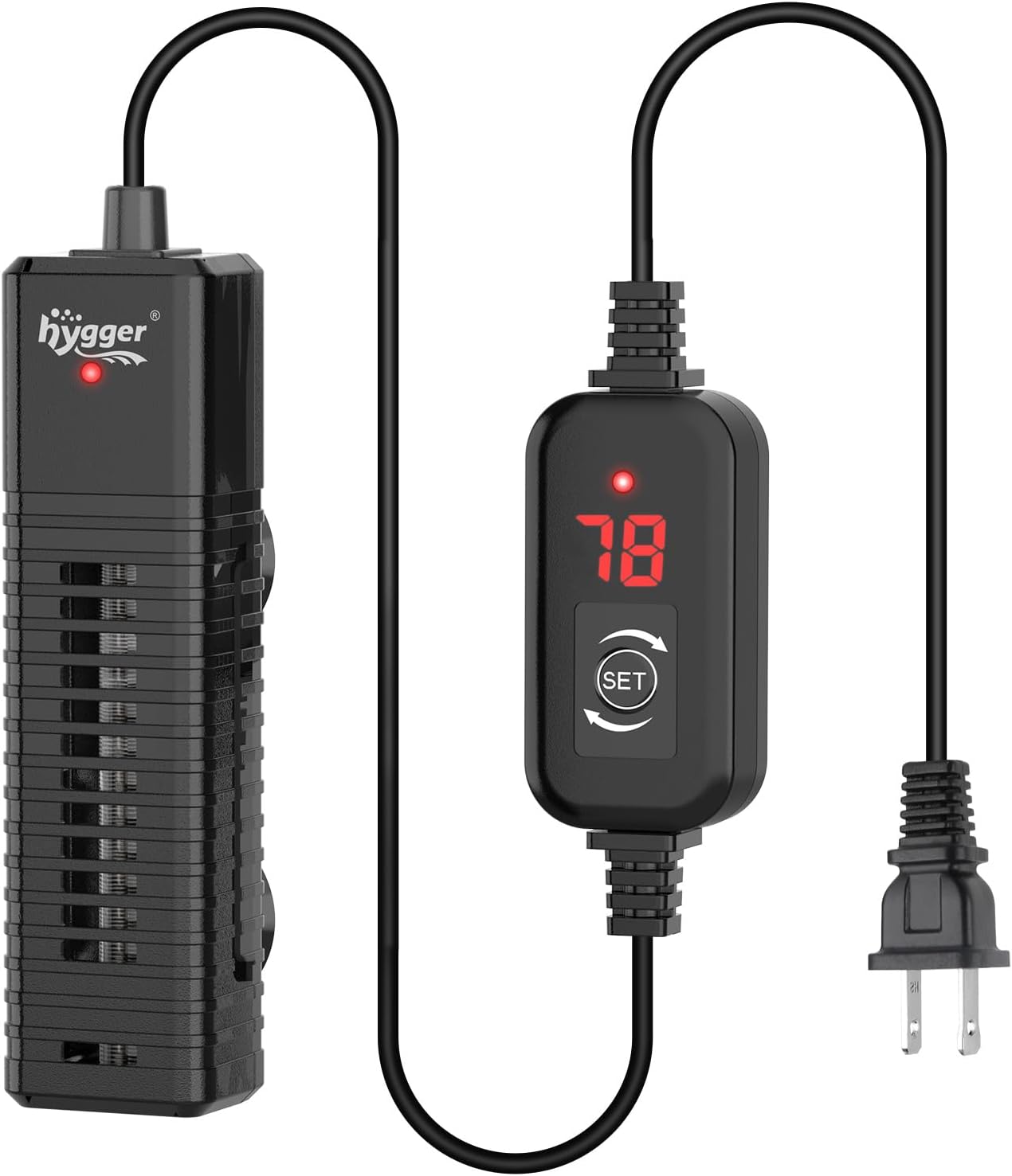 hygger Nano Aquarium Submersible Heater for 15-20 Gallon Fish Tank Betta Heater with Digital Display, Adjustable Temperature Controller 100Watt