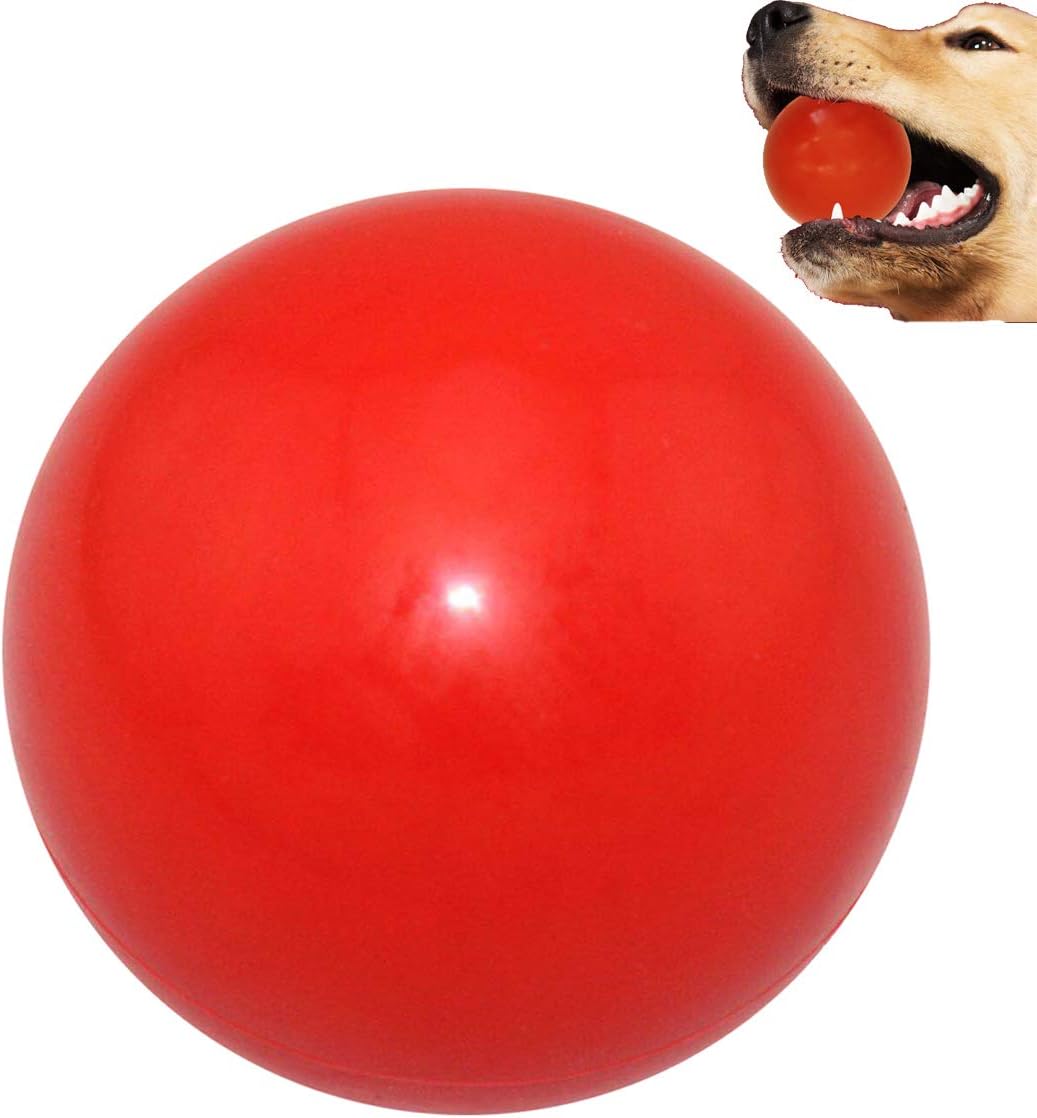 Sunglow Durable Dog Ball for Chewing & Training, Tough Indestructible Dog Chew Toy, Solid Rubber Bouncy Ball, Cleans Your Dog’s Teeth & Improves Mental Health