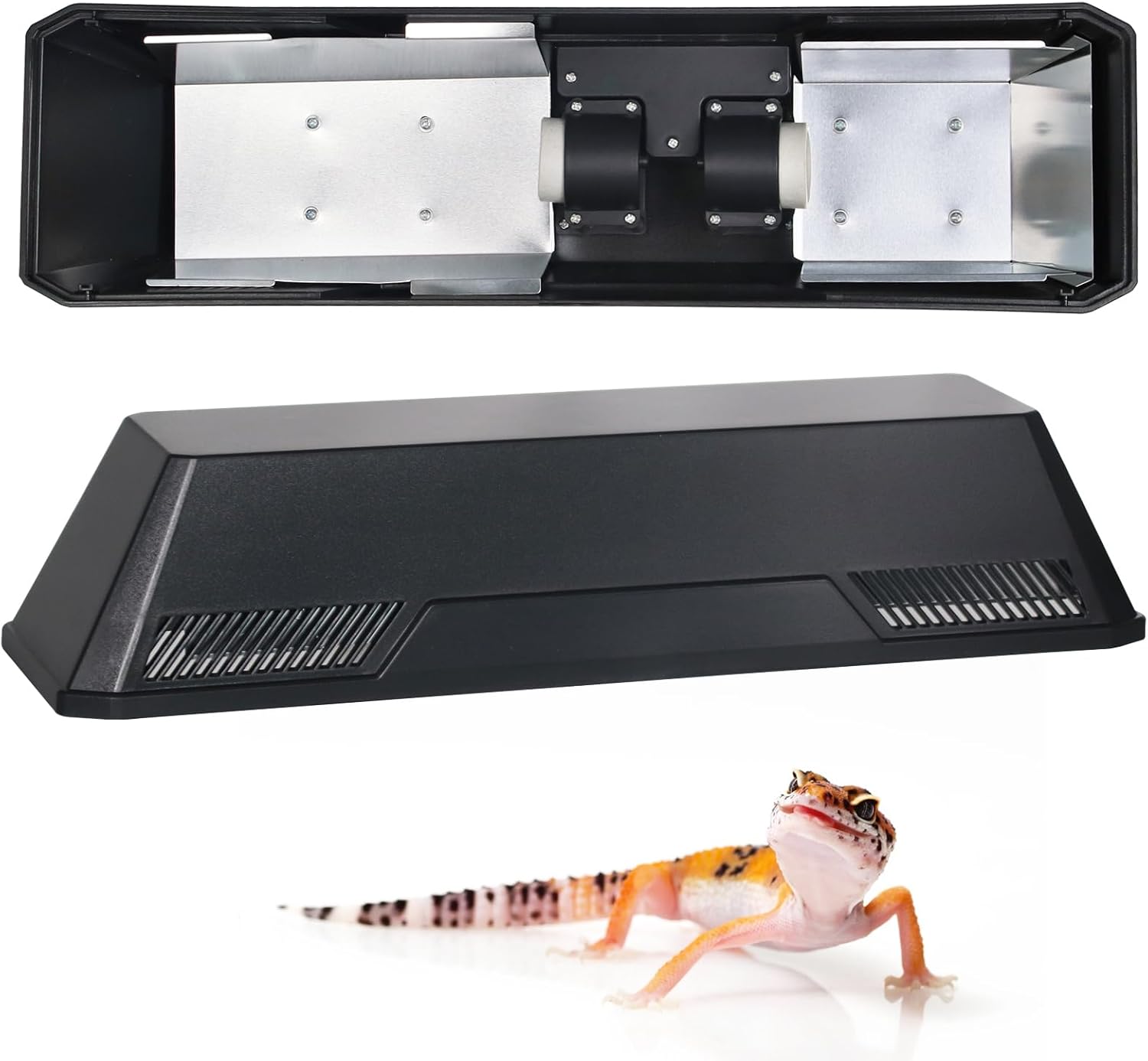 Dual Reptile Light Fixture with Separate Switches, 120W Max E26 Socket