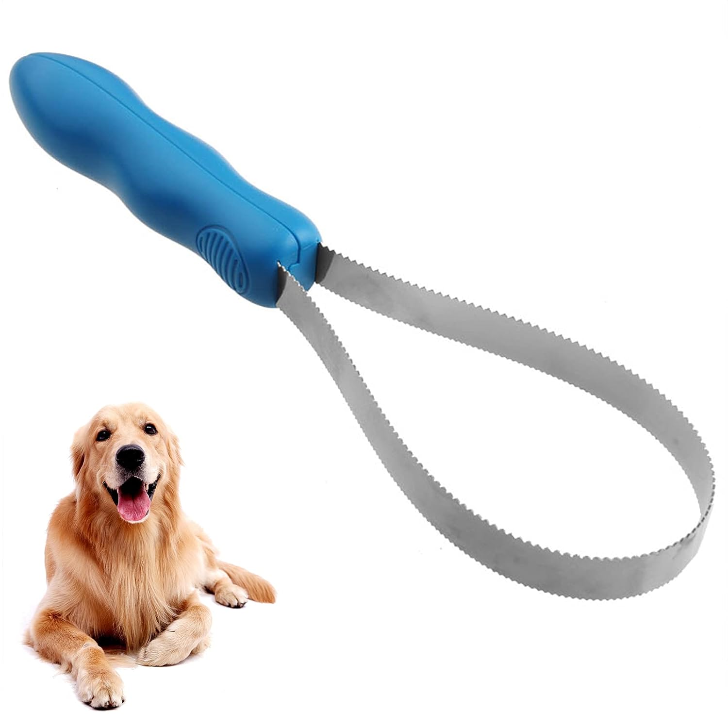 Dual-Sided Grooming Blade for Dogs – Shedding Brush with Stainless Steel Blades for Short and Long Hair Coats