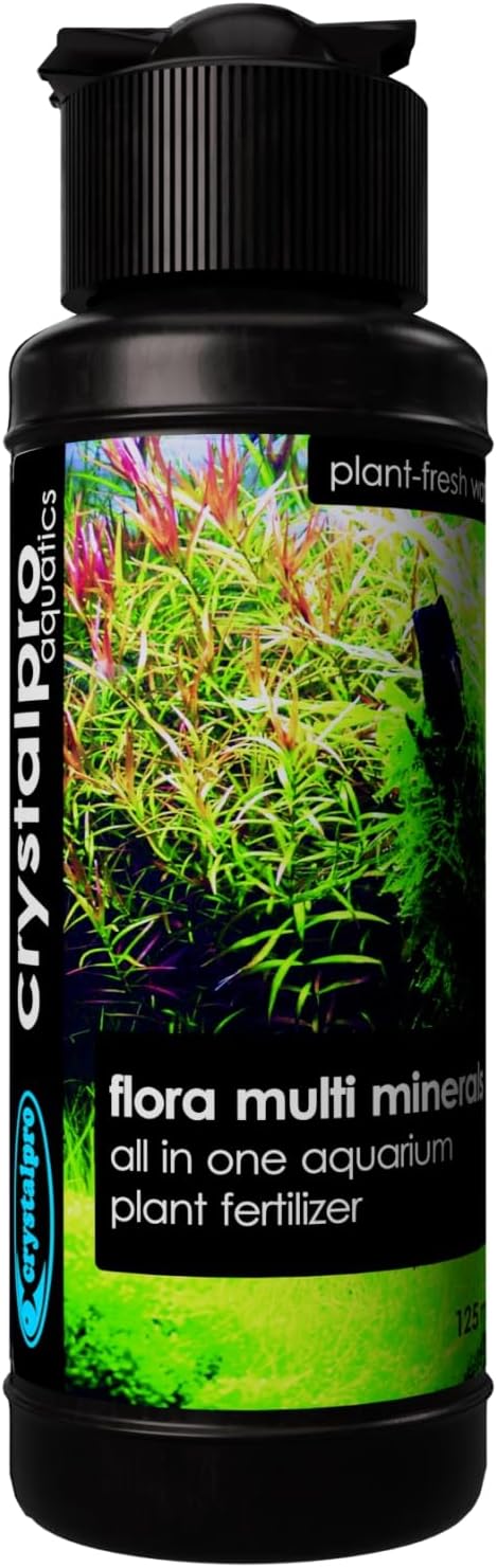 Crystalpro Flora Multi Minerals All-in-One Aquarium Plant Fertilizer – Plant Food for Fast Root & Leaf Growth – Safe for Fish, Shrimp & Snails (4.2 Oz / 125ml)