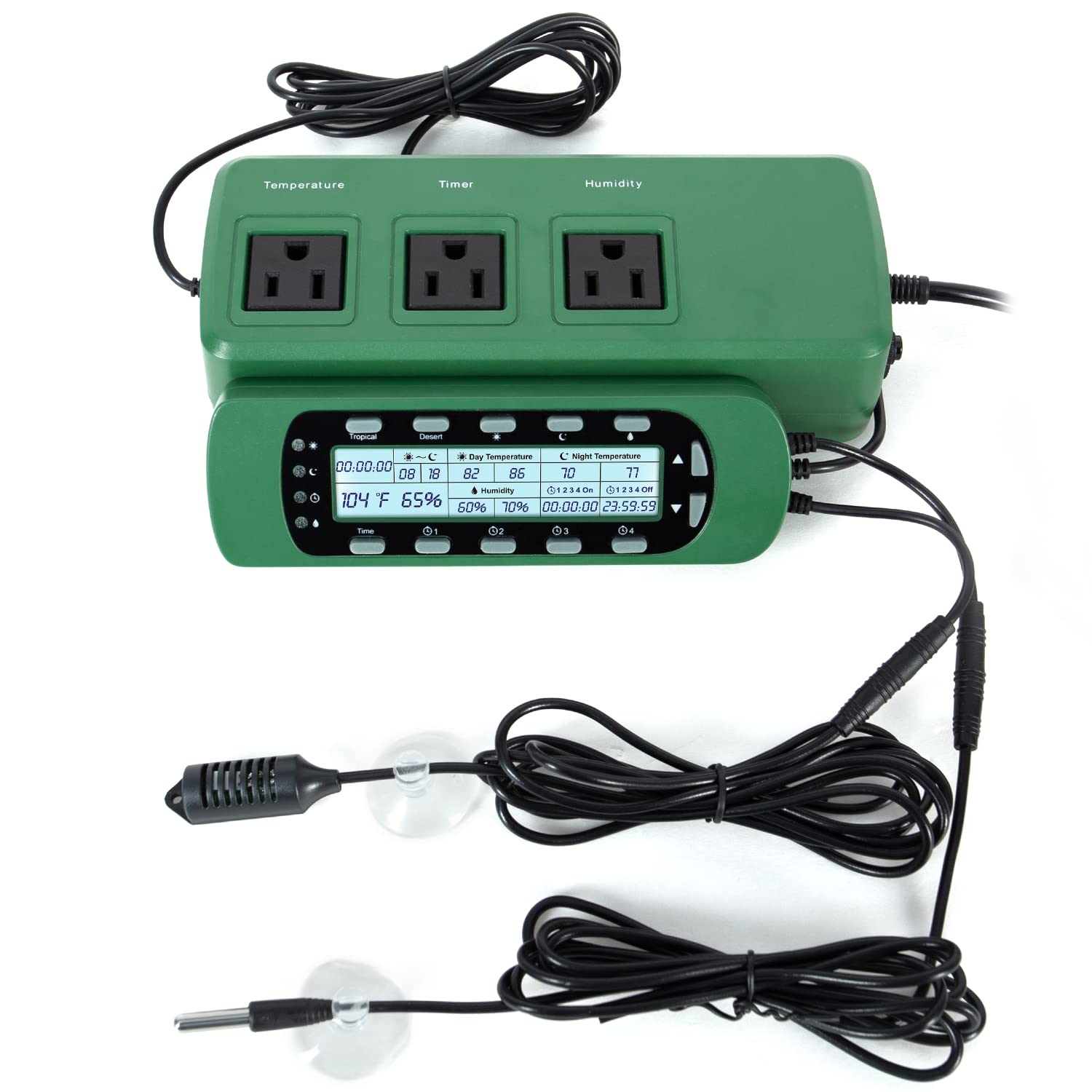 REPTI ZOO Reptile Digital Thermometer Hygrometer Controller for Tank Terrarium – Waterproof Reptile Timer with Thermostat Controller Lighting Timer