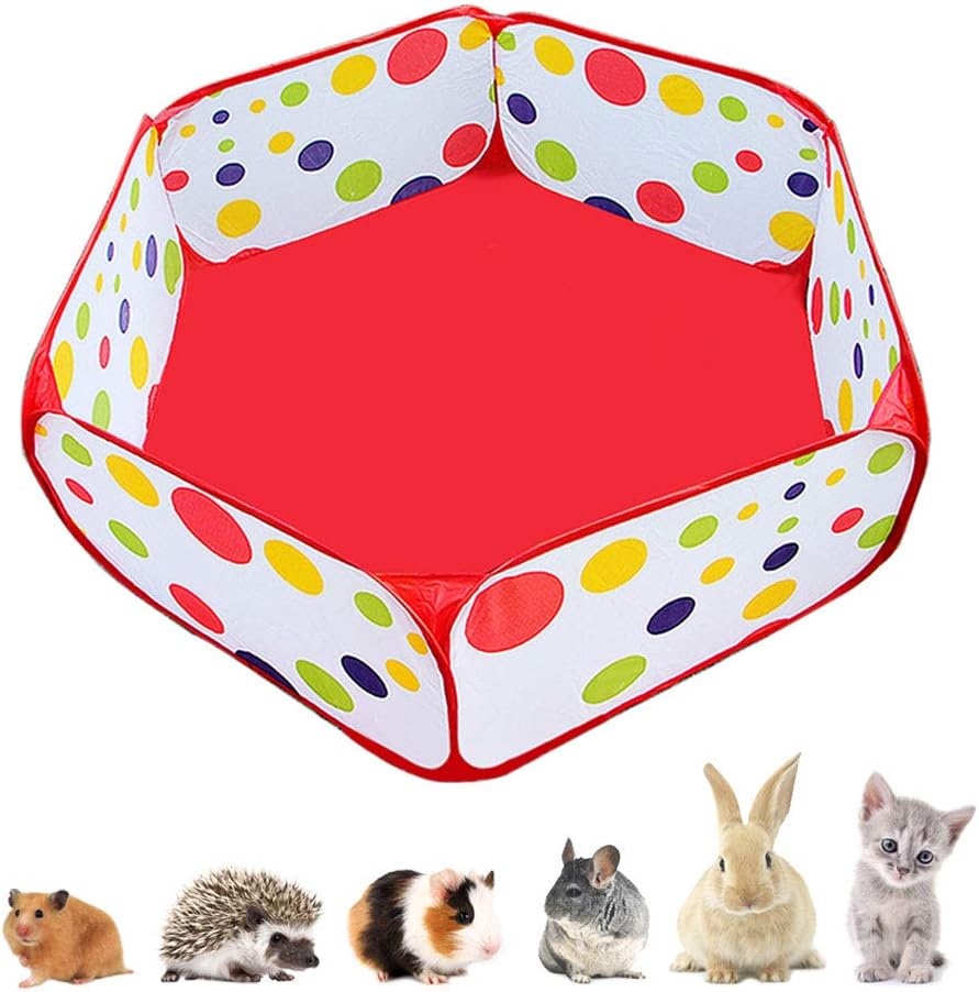 Amakunft Pop-Up Rabbit Playpen for Small Pets – Quick Open & Fold-Flat Hamster Play Pen · Indoor & Outdoor Playpen Bunny Pen with Travel-Friendly for Gunea Pig, Hedgehog, Bearded Dragon
