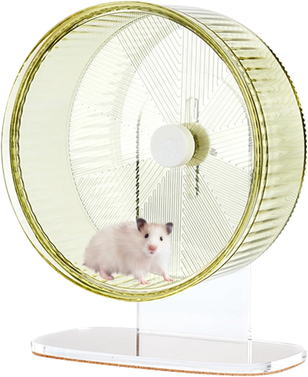 Super-Silent Hamster Exercise Wheel: Silent Spin Toys Hamster Running Wheels with Height Adjustable Stand for Hamsters Gerbils Mice Or Other Small Animals -8.5inch Green