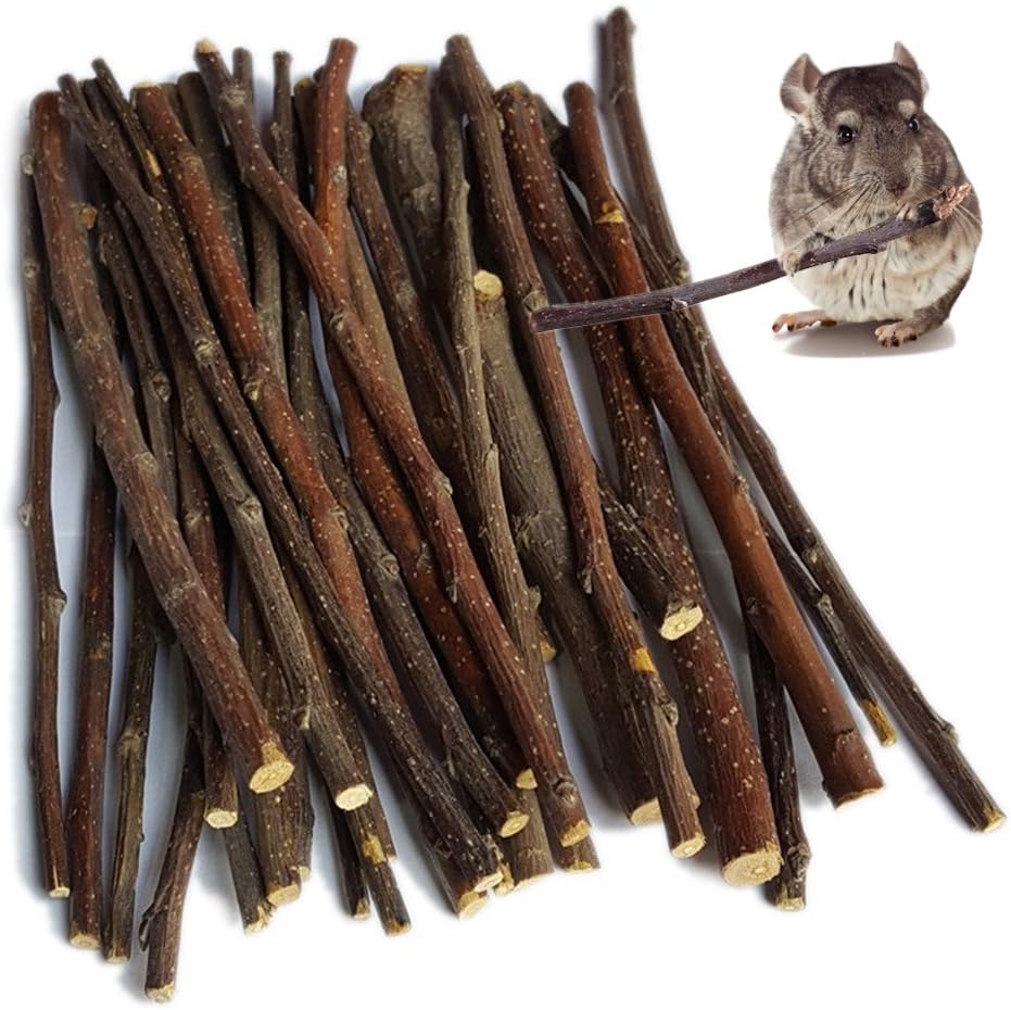 sharllen 100g (3.5oz) Apple Sticks Pet Snacks Chew Toys for Guinea Pigs Chinchilla Squirrel Rabbits Hamster