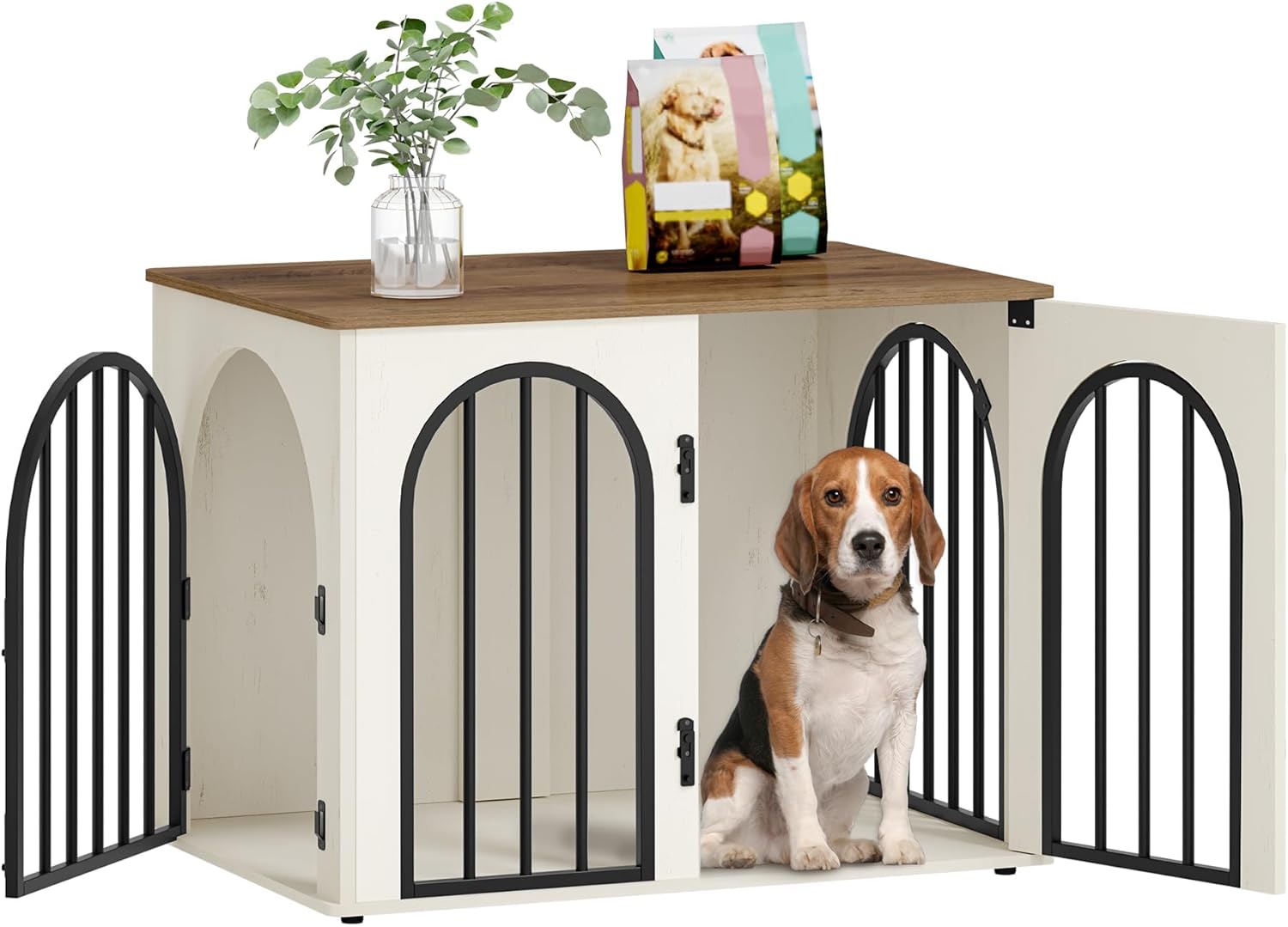Hzuaneri 31.5” Dog Crate Furniture,Dog Kennel Indoor for Small/Medium Dogs