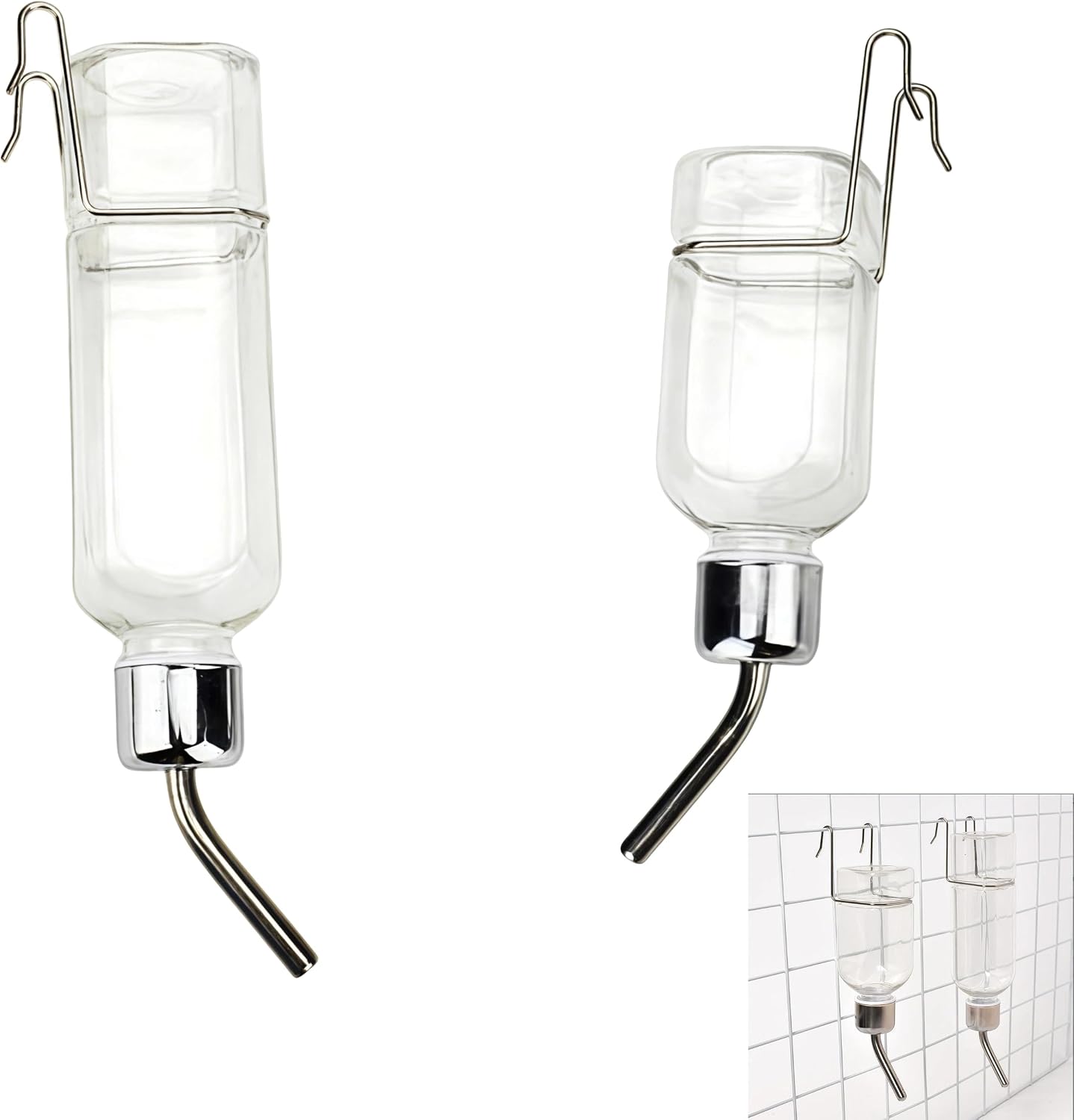 2 Pack Guinea Pig Water Bottle, No Drip Small Animal Water Bottle