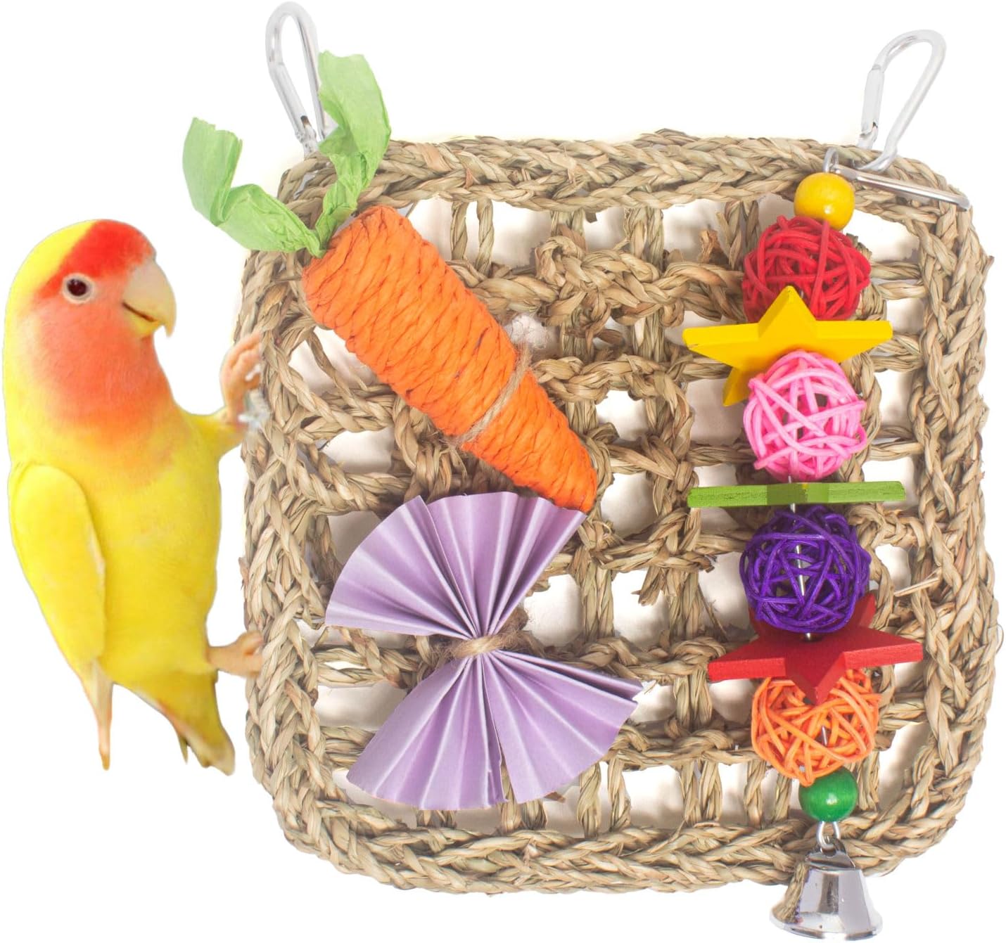 Bird Toys Parakeet Foraging Shredding Seagrass Mat for Conures