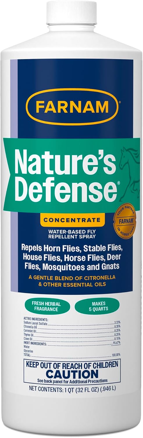 Farnam Nature’s Defense Concentrate, Botanical Fly Repellent Spray, 32 oz
