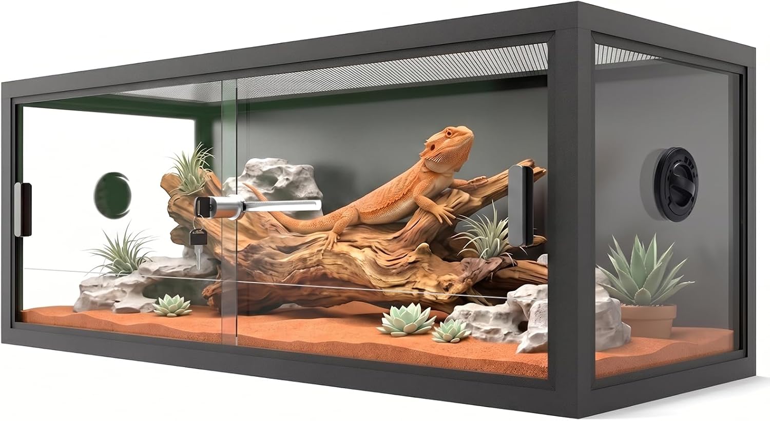 ALOTIKI 24 Gallon Reptile Tank, Bearded Dragon Reptile Enclosure Terrariums
