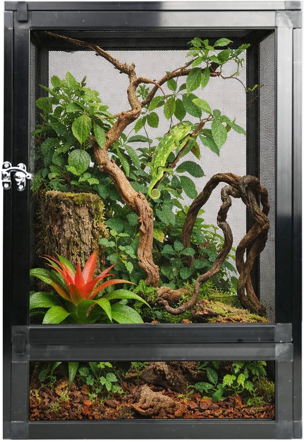 13 Gallon Reptile Enclosure 19″x13″x13″ Mesh Chameleon Cage,Superior Ventilation Vertical Screen Tank for Chameleon,Crested Geckos,Leopard Geckos,Bearded Dragon,Lizards,Spider,Butterfly