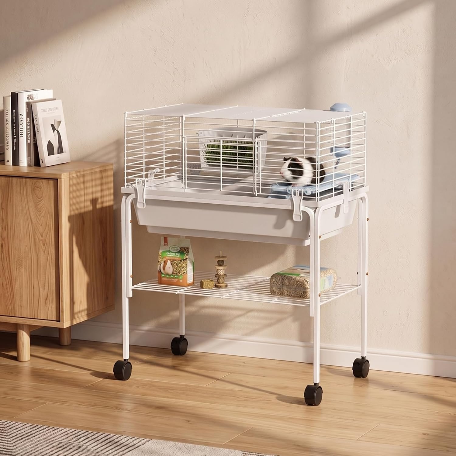 STILLCOVE 2-Tier Guinea Pig Cages Indoor, with Hay Feeder & Water Bottle