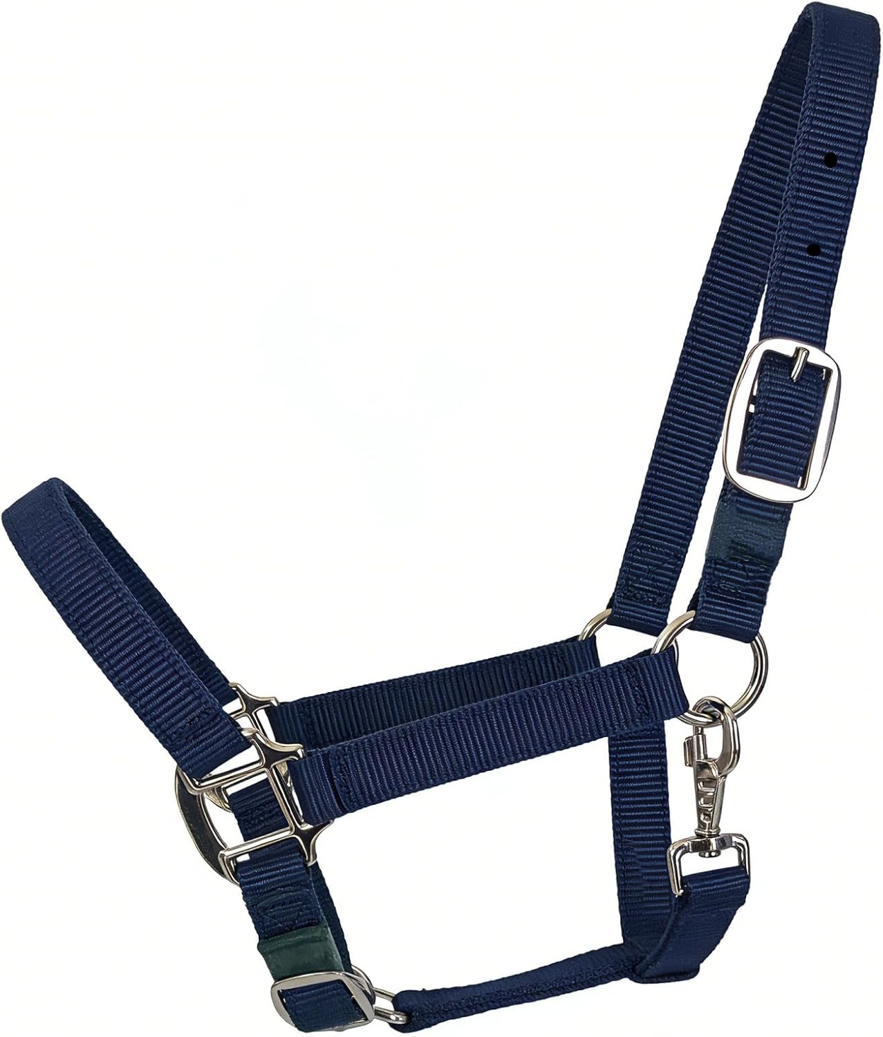 Heavy Duty Soft Nylon Horse Halter, Padded and Adjustable, Chin and Throat Snap Hook Halters for Horses, Heavy-Duty Metal Buckle