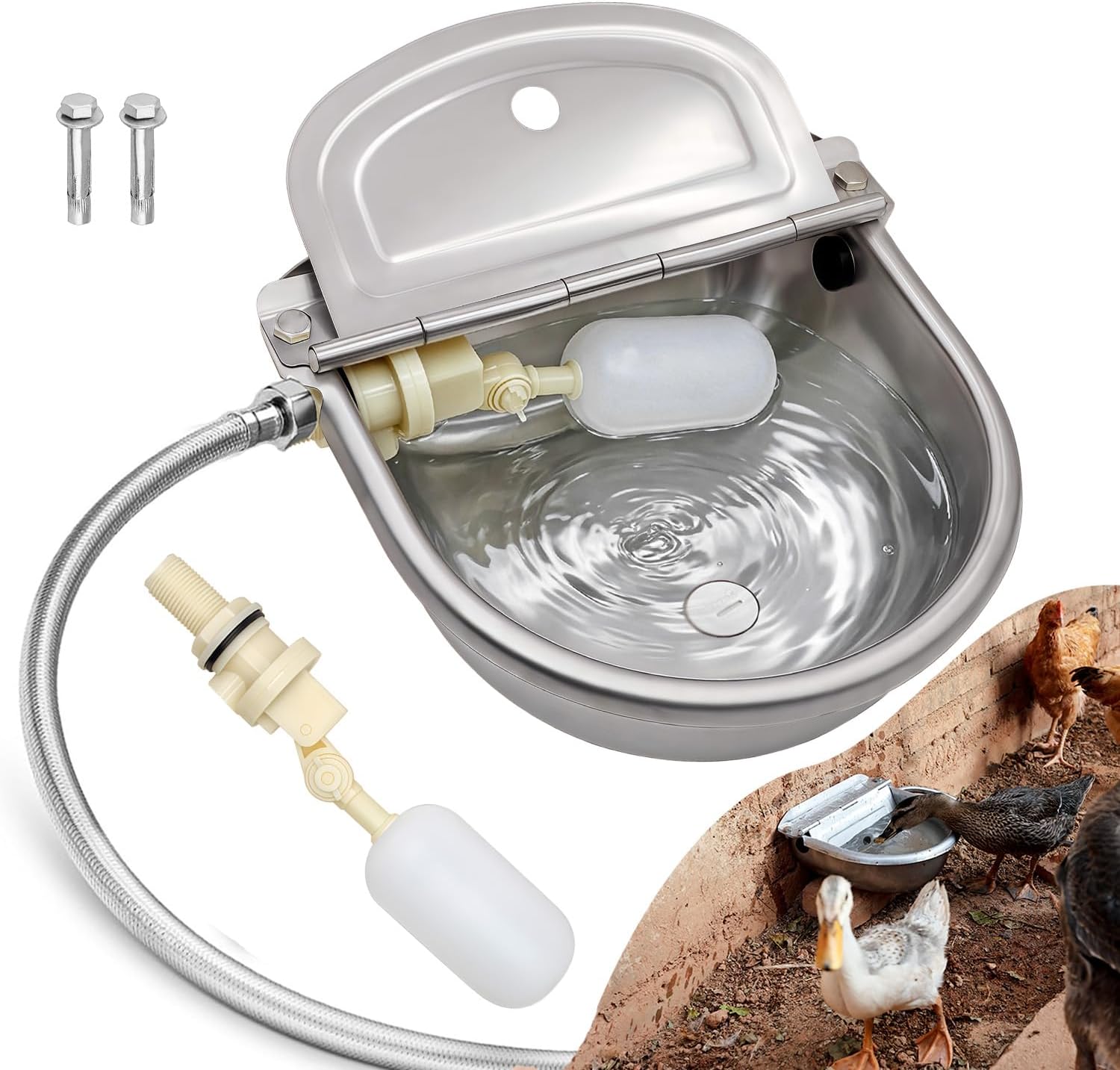 Automatic Water Dispenser Dog Water Bowl 304 Stainless Large Pet Waterer