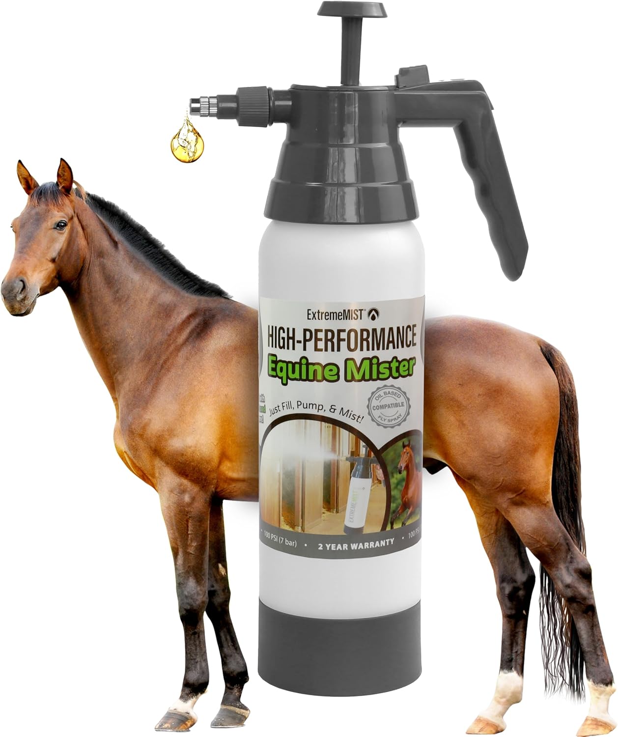 Horse Fly Sprayer 20 oz by ExtremeMist | Oil-Based Ultra-Fine Mister
