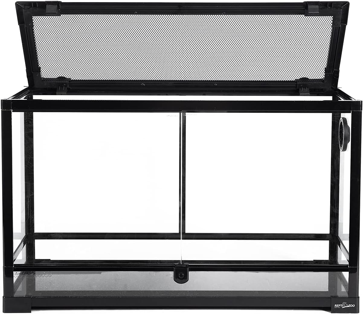 REPTI ZOO Tempered Glass Reptile Terrarium 30 Gallon, Wide Reptiles Tank 30″ x 12″x 18″ for Reptile Pets Bearded Dragon Gecko Lizard, Double Front Opening Doors Top Screen Ventilation