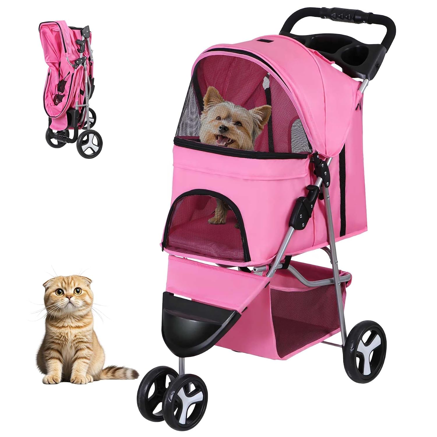 ZENY Pet Stroller for Small/Medium Dogs and Cats Foldable Dog Stroller