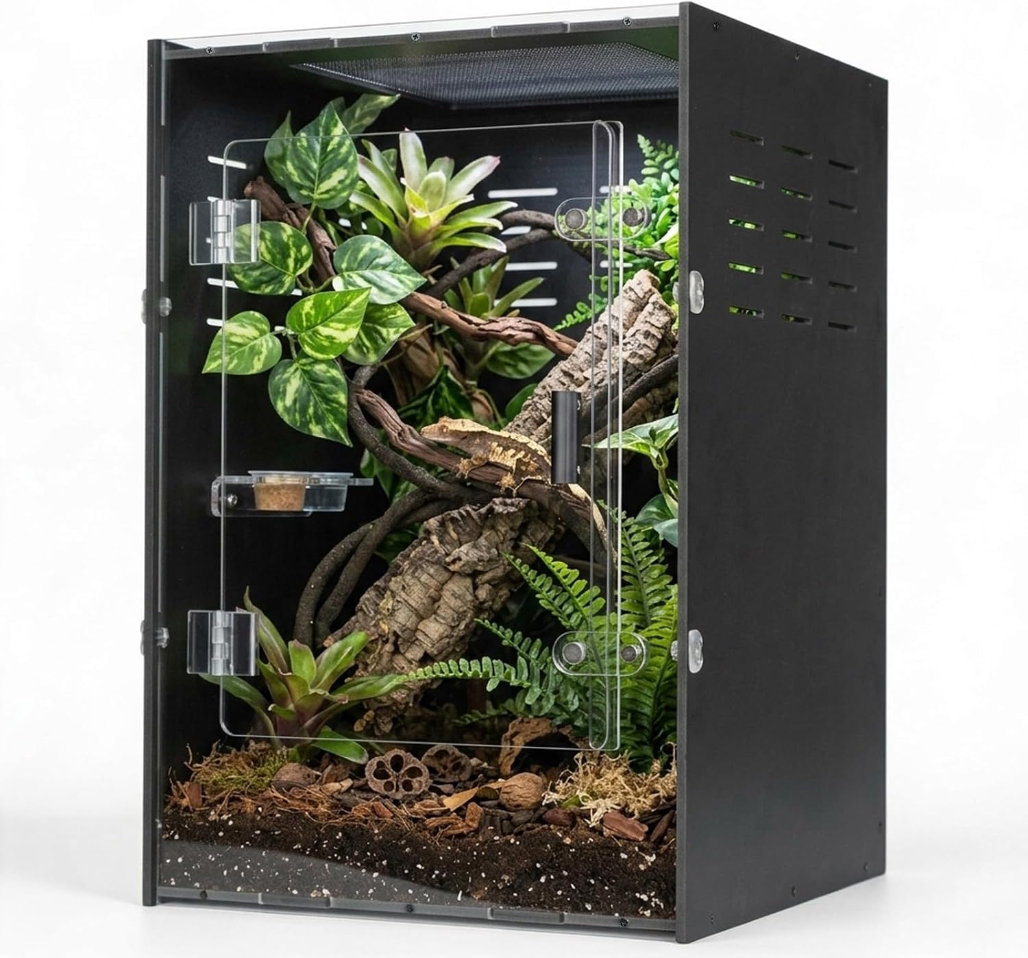 12x12x18 PVC Reptile Enclosure for Crested Reptiles, Front Opening Tank