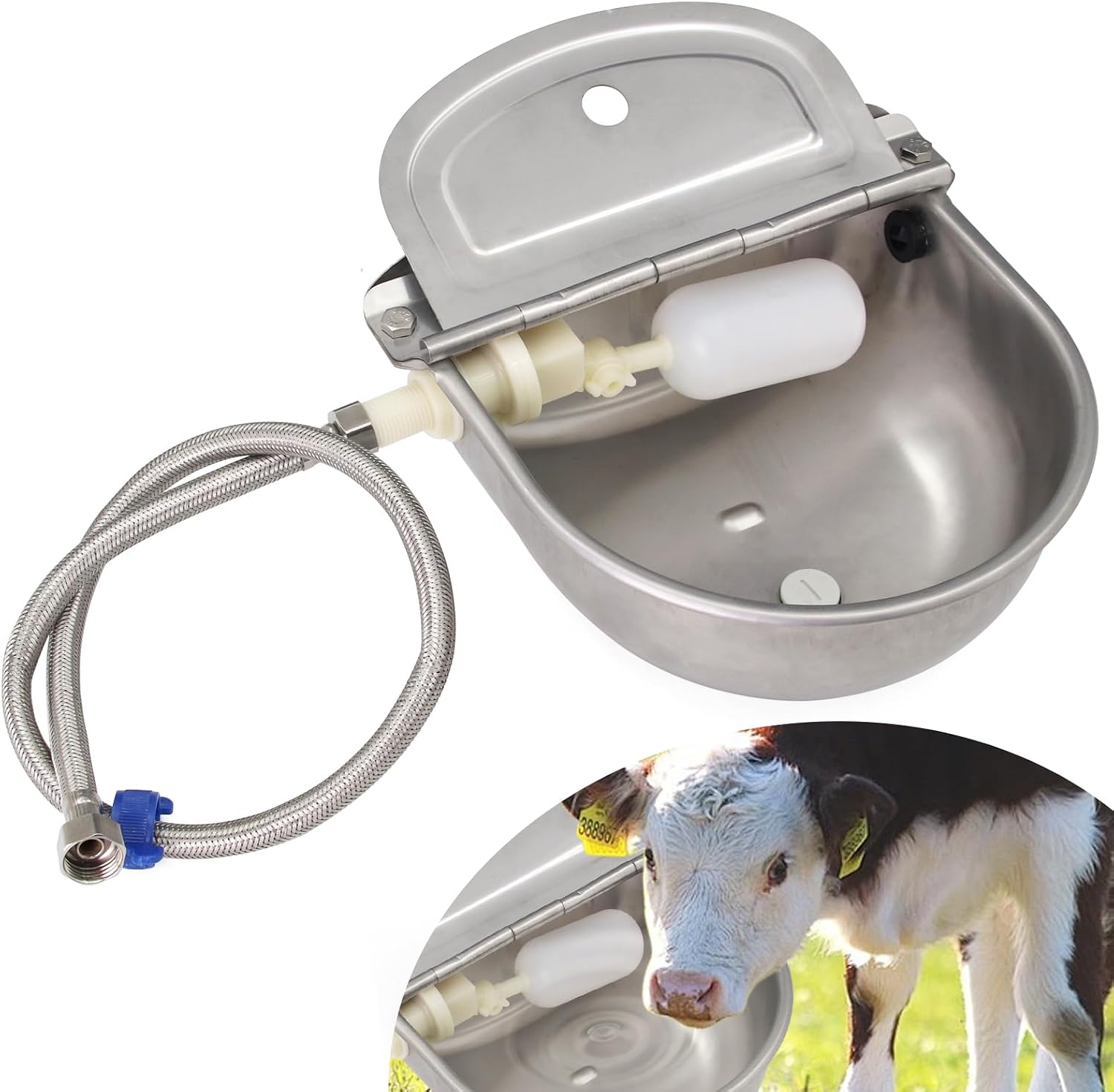 304Stainless Steel Automatic Dog Waterer with Float Valve 3/4” Water Hose
