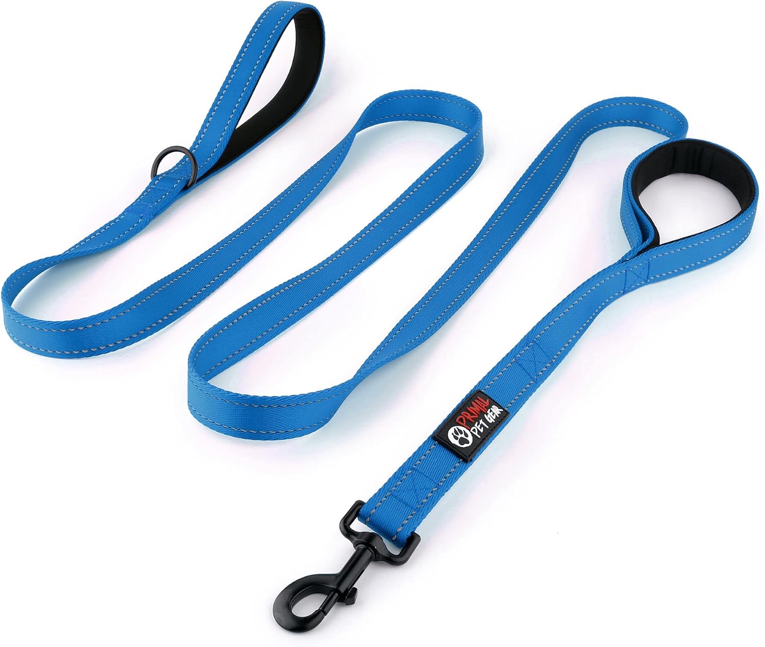 Primal Pet Gear Dog Leash 8ft Long – Blue – Traffic Padded Two Handle – Heavy Duty – Double Handles Lead for Control Safety Training – Leashes for Large Dogs or Medium Dogs – Dual Handles Leads
