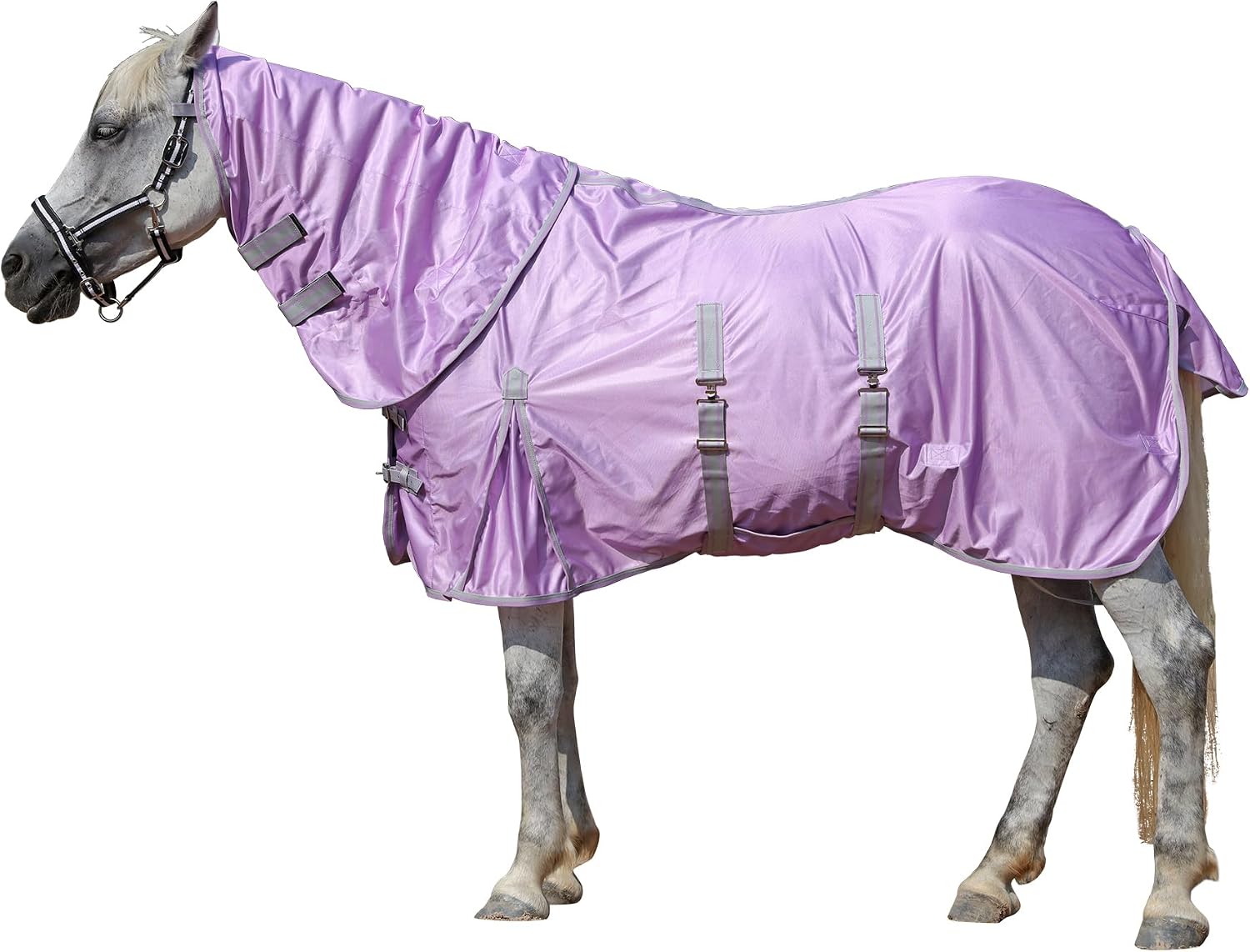 LEAFOREST Horse Fly Sheet with Neck Cover & Belly Band Mesh UV Protection