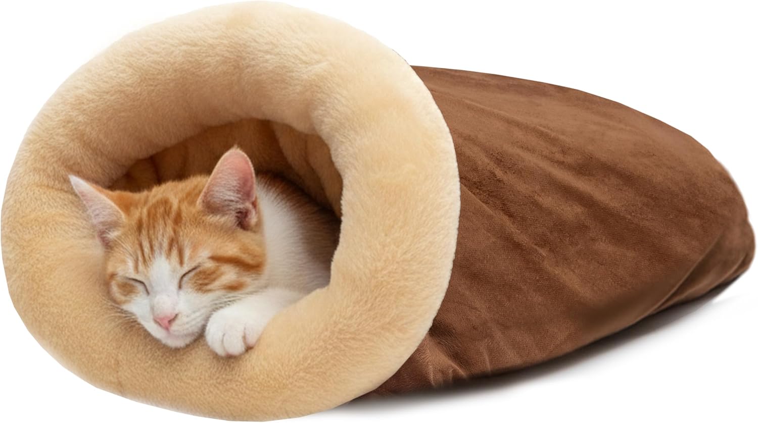 FLYSTAR Cat Sleeping Bag, Self Warming Soft Snuggle Sack Cat Bed Cave