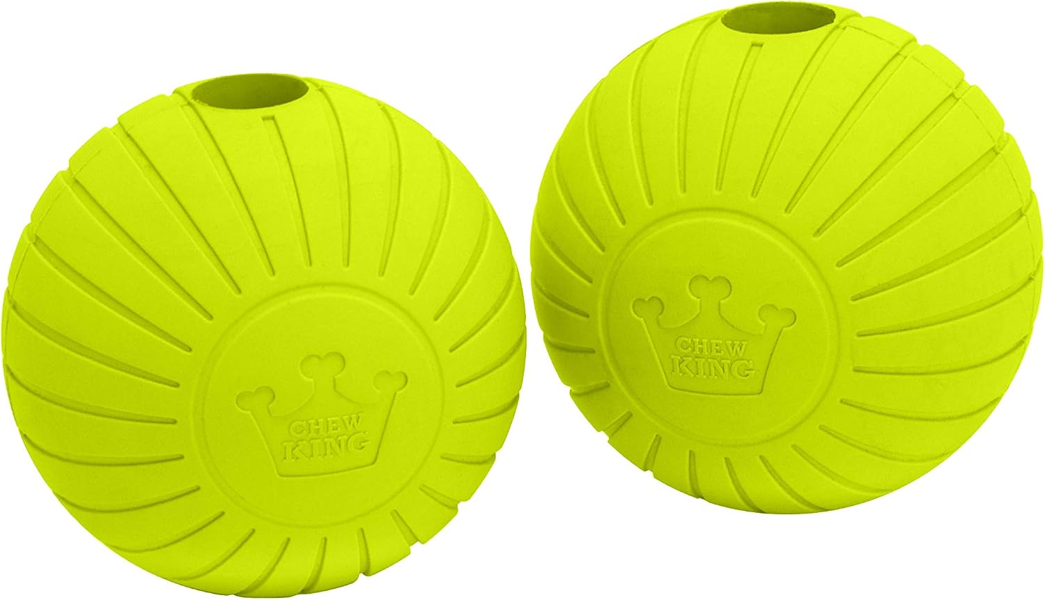 Chew King Supreme Rubber Fetch Balls – Extremely Durable Natural Rubber Toy, 2.5 inch, Yellow (CM-10066-CS01)