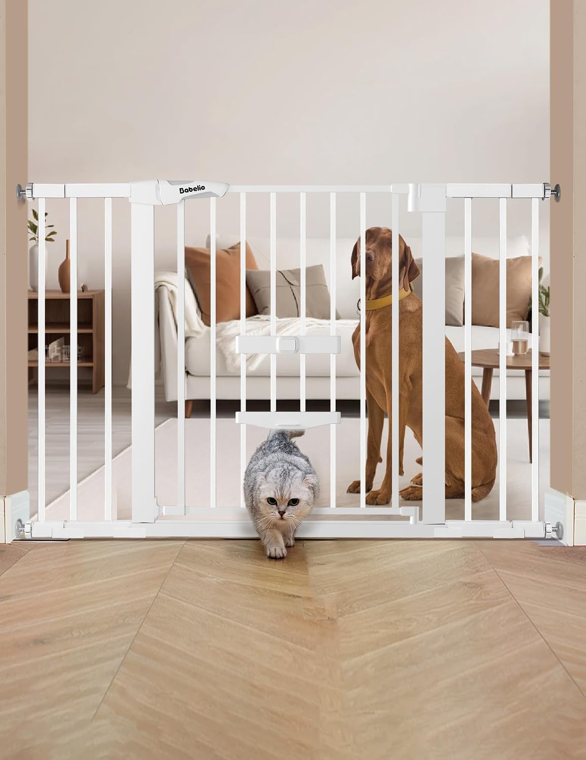 Babelio Extra Wide Baby Gate with Cat Door, CatPrivilege II, 29-48″