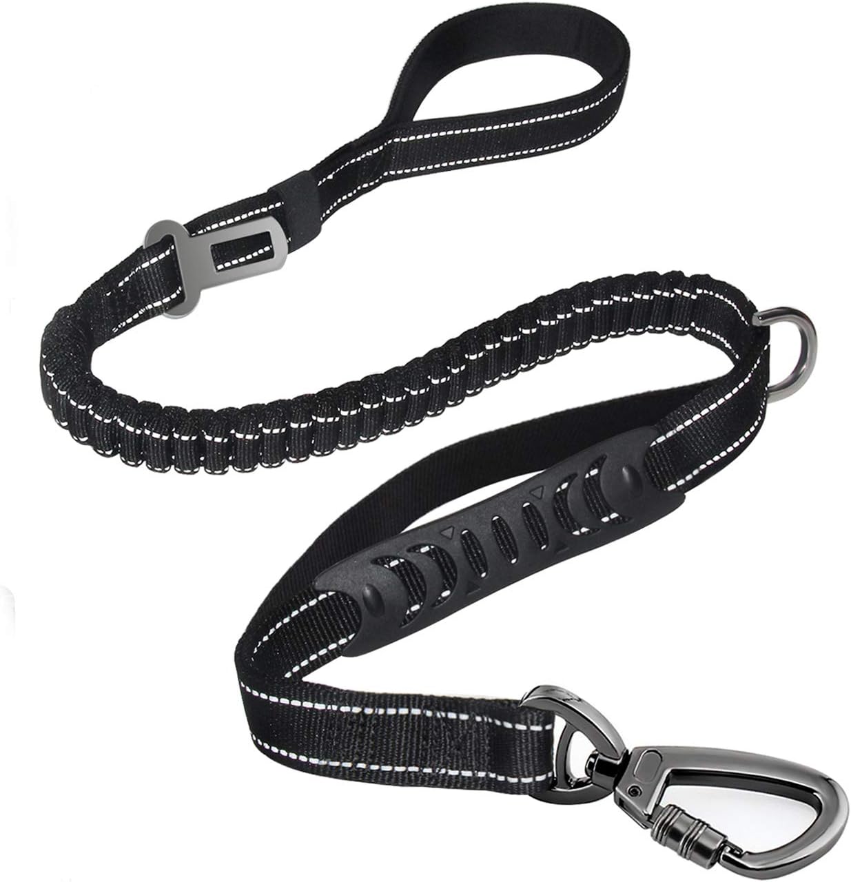 Heavy Duty Bungee Dog Leash with Locking Carabiner for Large Dogs