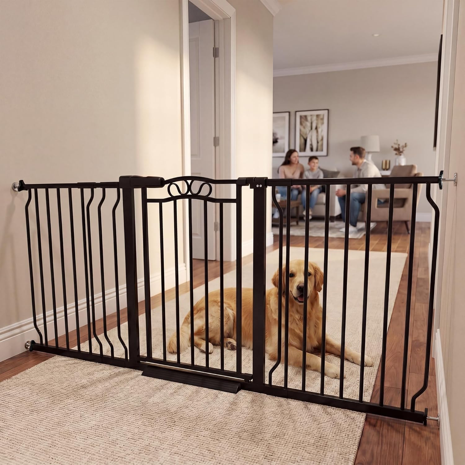Mornyray 62.5-71.6 Inch Extra Wide Baby Gate Pressure Mounted for Doorways