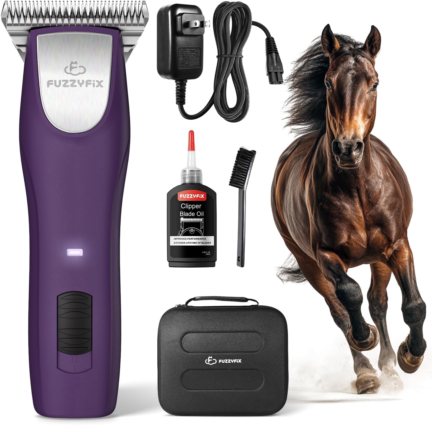 Professional Horse Clippers Cordless Detachable Wide Blade 2 Speed